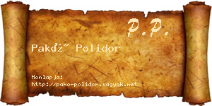 Pakó Polidor névjegykártya